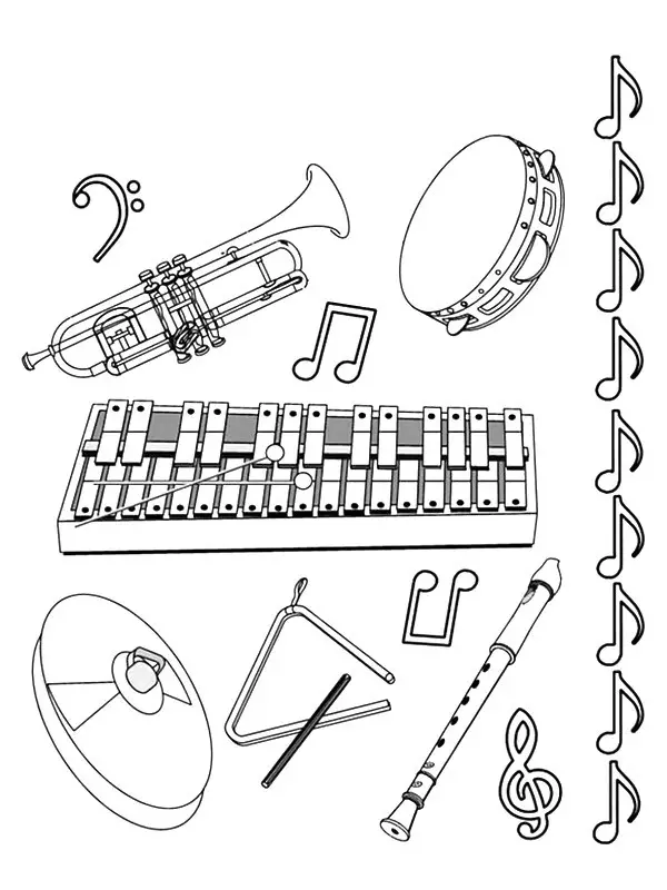 instrumentos musicais imprimir e pintar