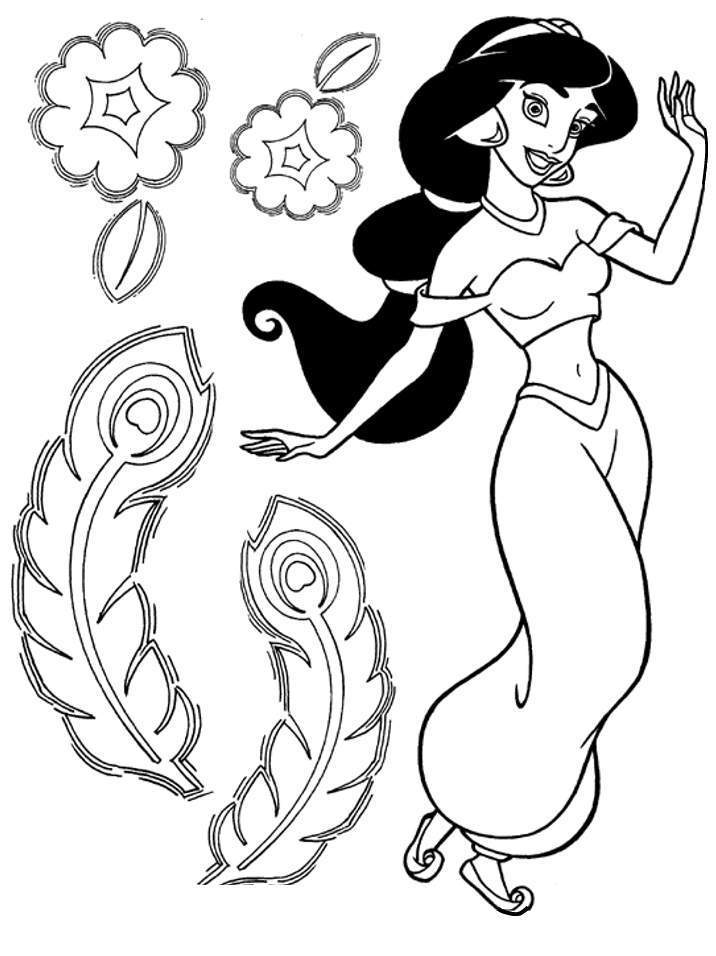 jasmine para colorir