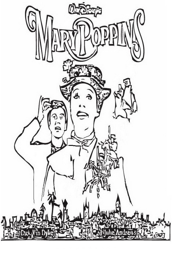 mary poppins desenhos para colorir