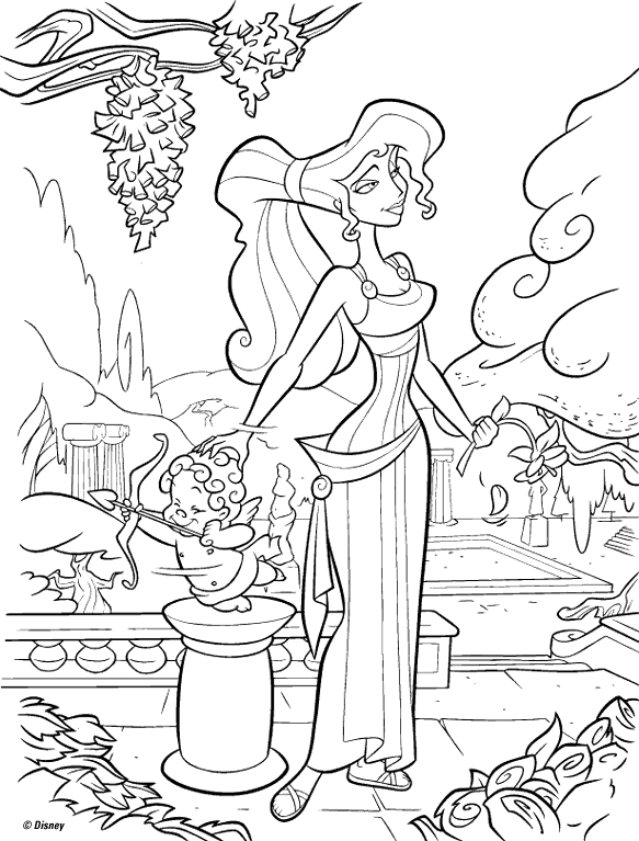 megara disney para colorir