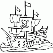 navio pirata para colorir