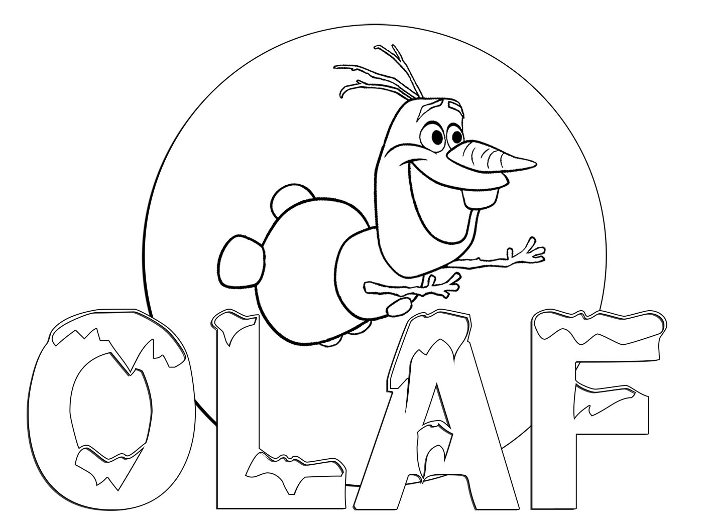 olaf frozen para colorir