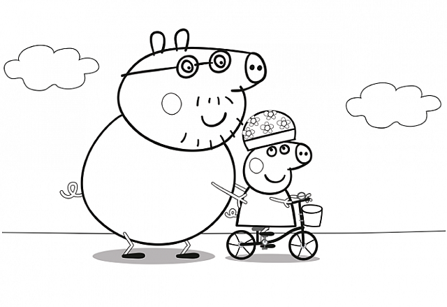 papai pig e peppa pig desenhos para colorir