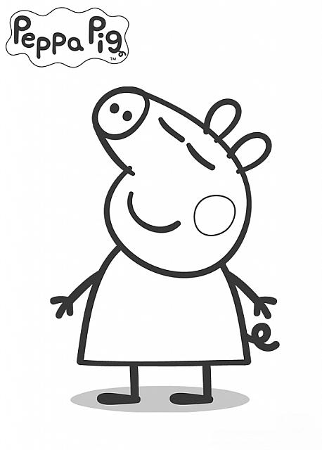 peppa pig dormindo para colorir