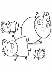peppa pig e seu papai para pintar