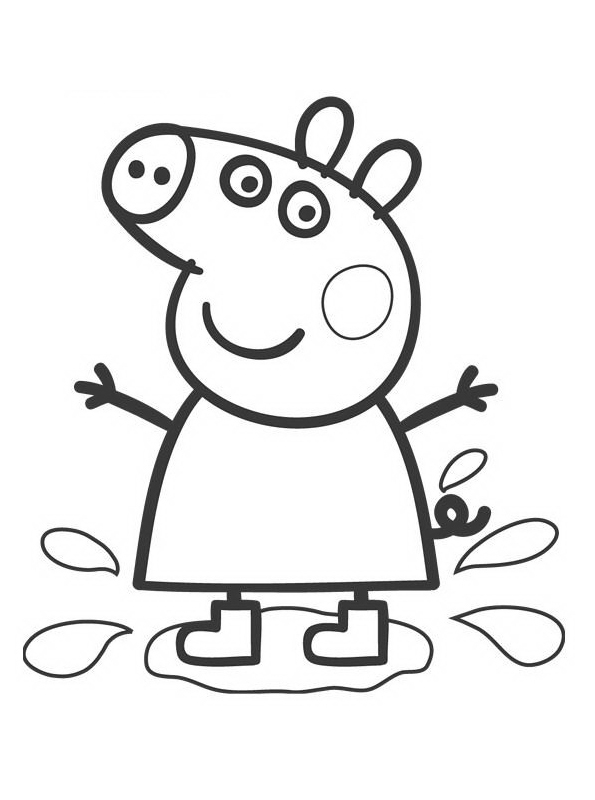 peppa pig na lama para colorir