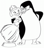 pinguins de madagascar para colorir