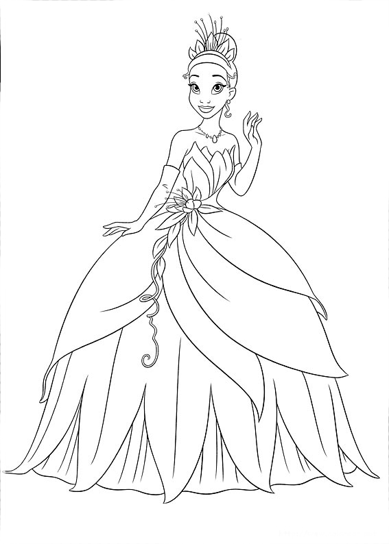 princesa da disney tiana imagens para colorir