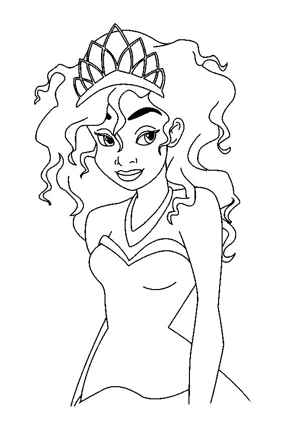 princesa tiana para colorir