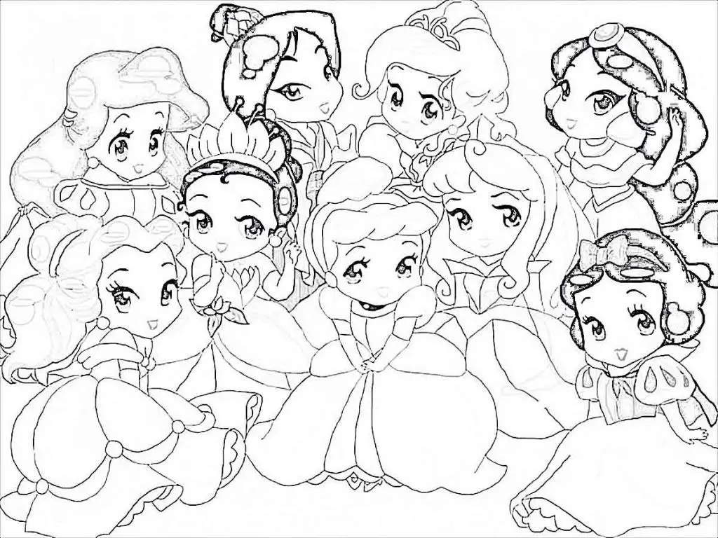 princesas baby disney para colorir