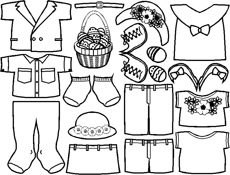 roupas para colorir