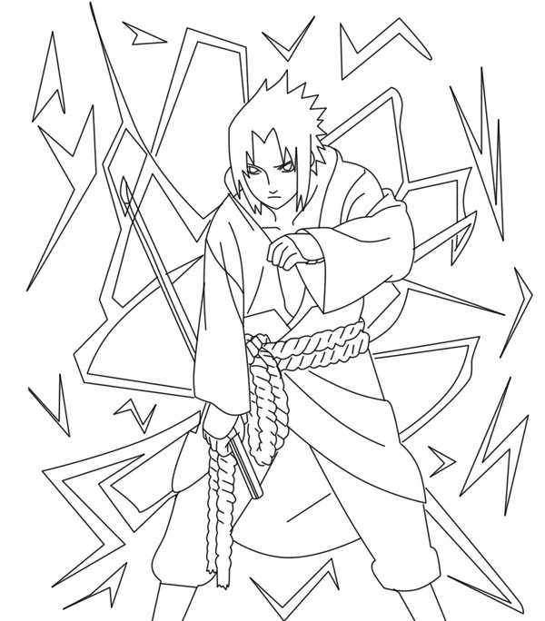 sasuke do naruto para colorir