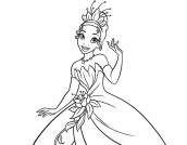 tiana disney para colorir