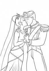 tiana e principe naveen para colorir