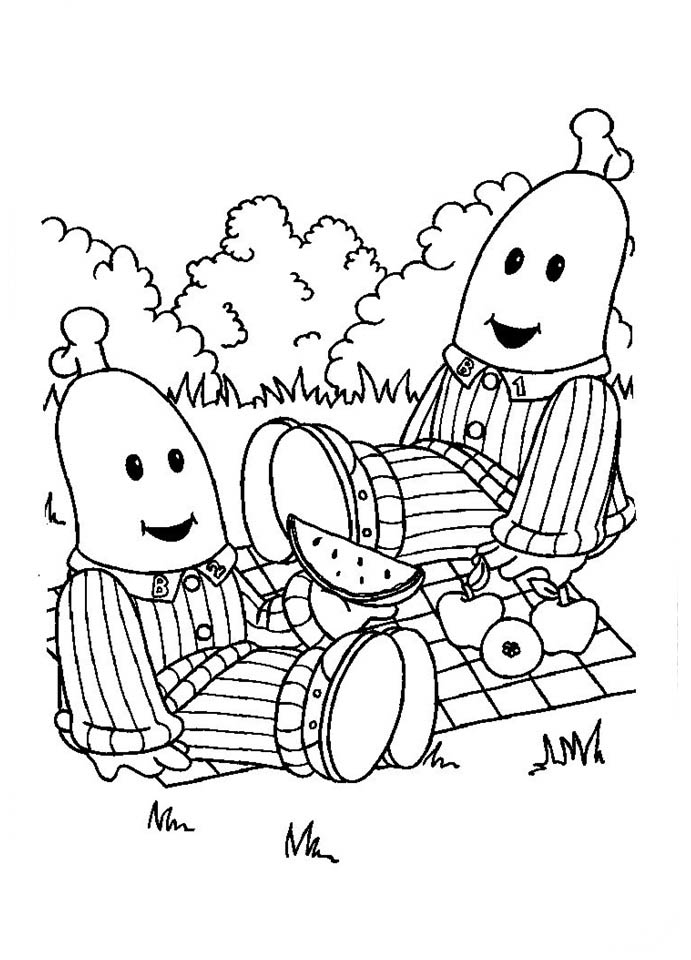 bananas de pijamas para colorir