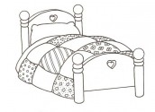 cama de solteiro para colorir