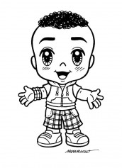 cascao chibi para colorir turma da monica