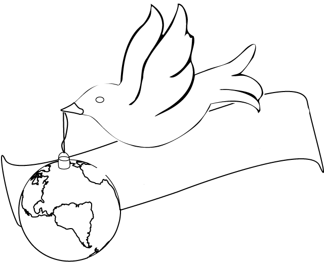 desenho da pomba da paz para colorir