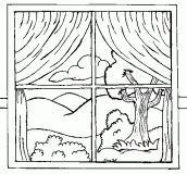desenho de janela fechada para pintar