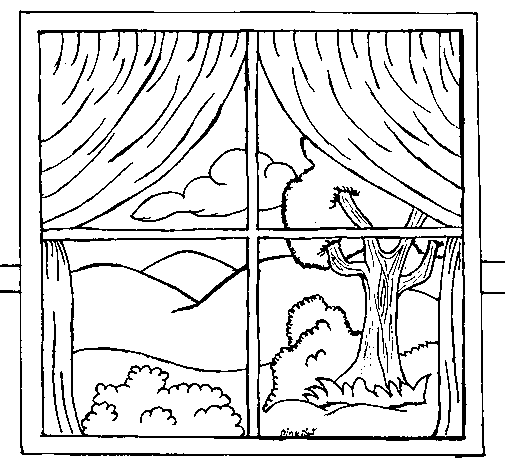 desenho de janela fechada para pintar