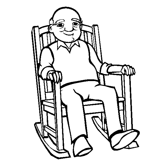 desenho de um idoso para colorir