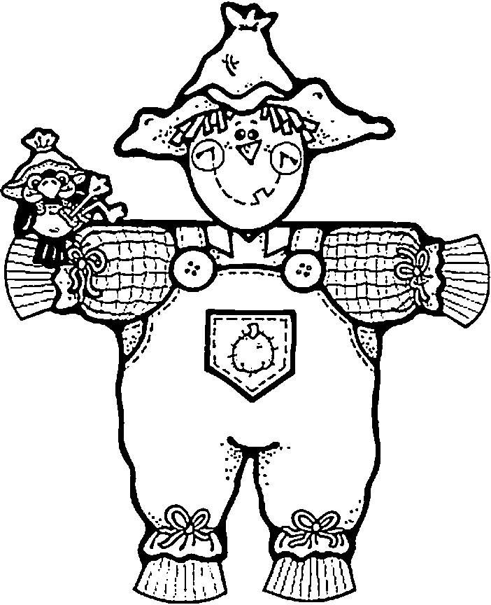 desenho para colorir de espantalho