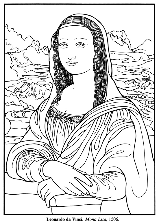 desenho para pintar monalisa