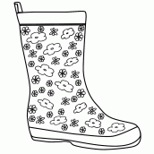 desenhos de botas de chuva para colorir