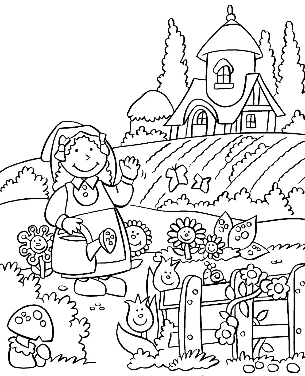 desenhos de jardim para colorir