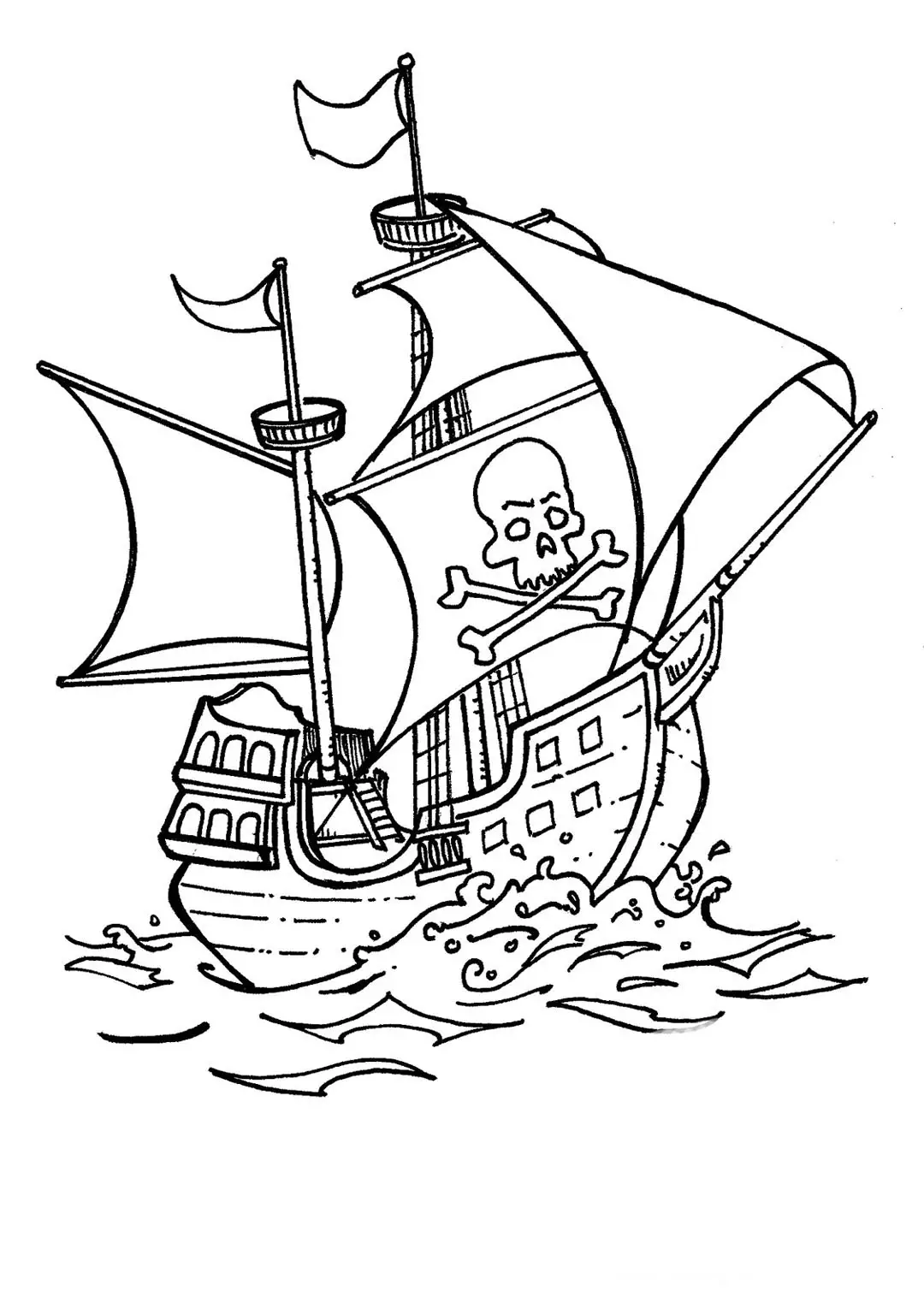 desenhos de navio pirata para pintar e imprimir