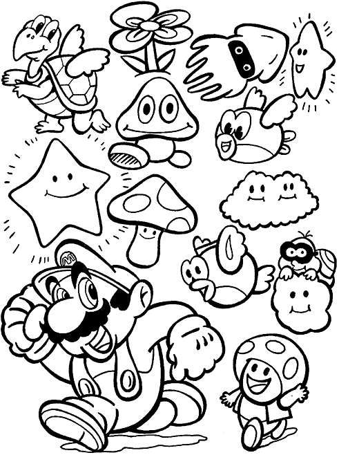 desenhos do super mario para colorir online