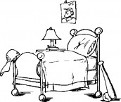 desenhos para colorir cama