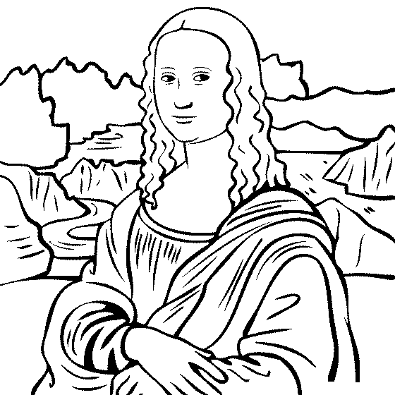 desenhos para colorir da monalisa