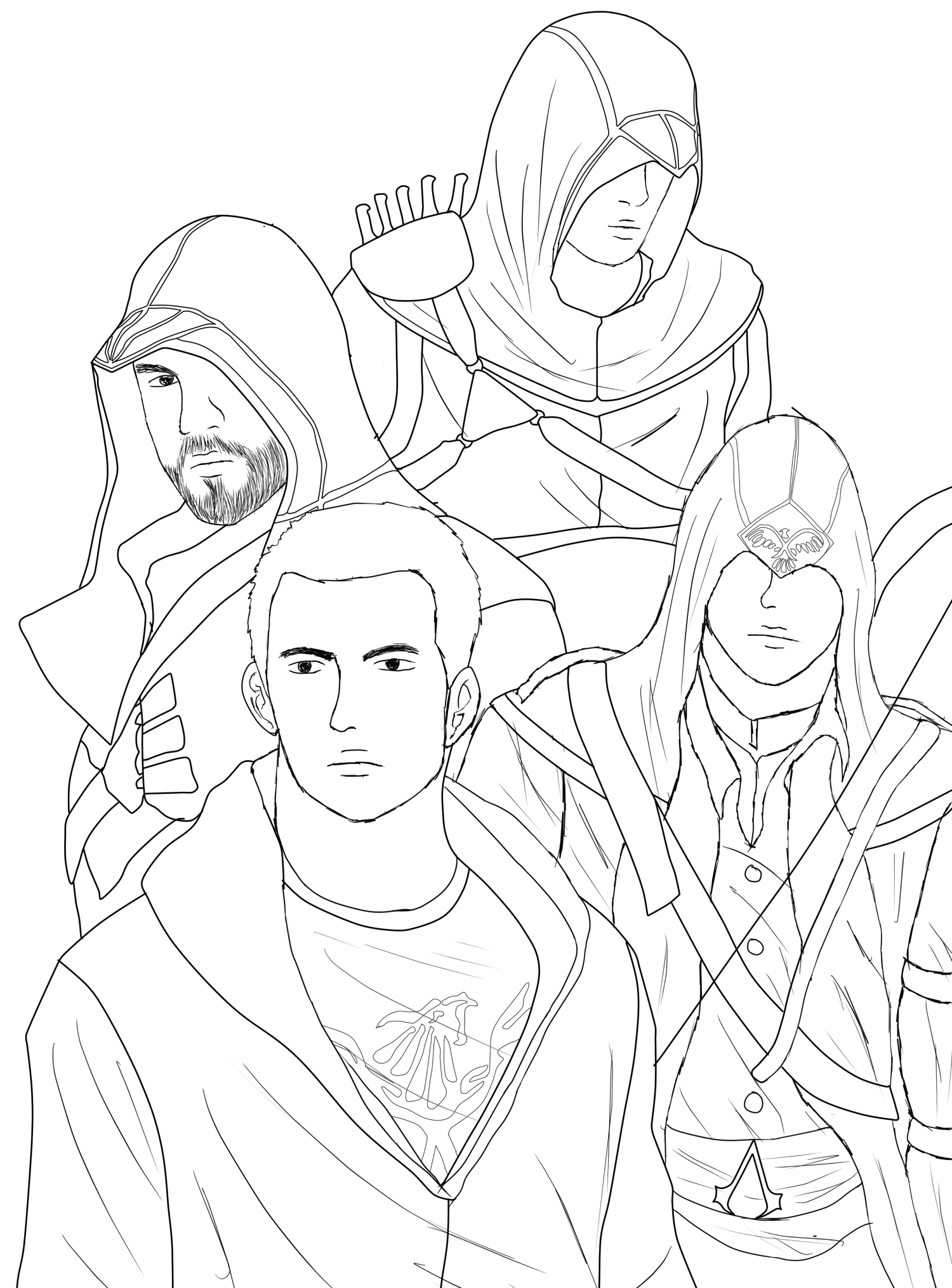 desenhos para colorir do assassins creed