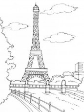 desenhos para colorir e imprimir da torre eiffel