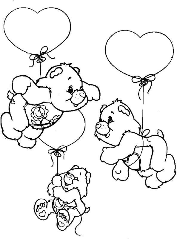 desenhos para colorir e imprimir ursinhos carinhosos