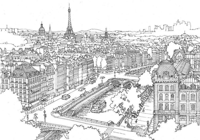 desenhos para colorir paris