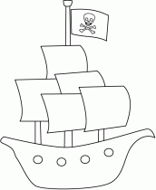 desenhos para pintar de navio pirata