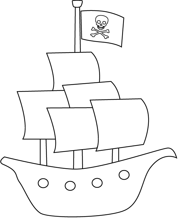desenhos para pintar de navio pirata
