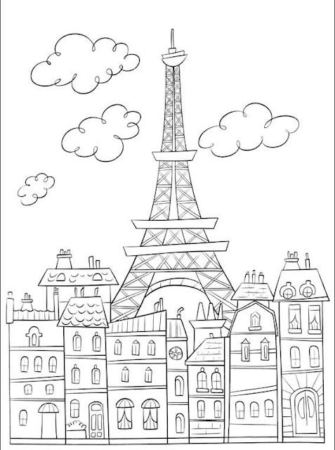 desenhos para pintar de paris