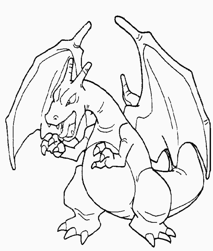 dragao charizard para colorir e impriimir