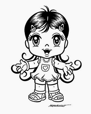 magali chibi para colorir turma da monica