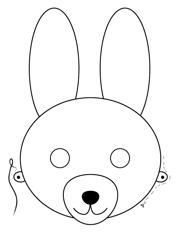 mascara de coelho para colorir