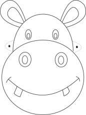 mascara de hipopotamo para colorir