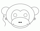 mascara de macaco para colorir