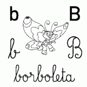 alfabeto cursivo para colorir - letra b
