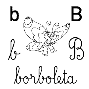 alfabeto cursivo para colorir - letra b