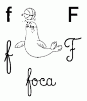alfabeto cursivo para colorir - letra f