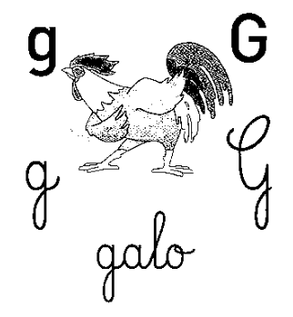 alfabeto cursivo para colorir - letra g