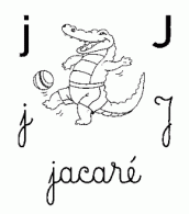alfabeto cursivo para colorir - letra j